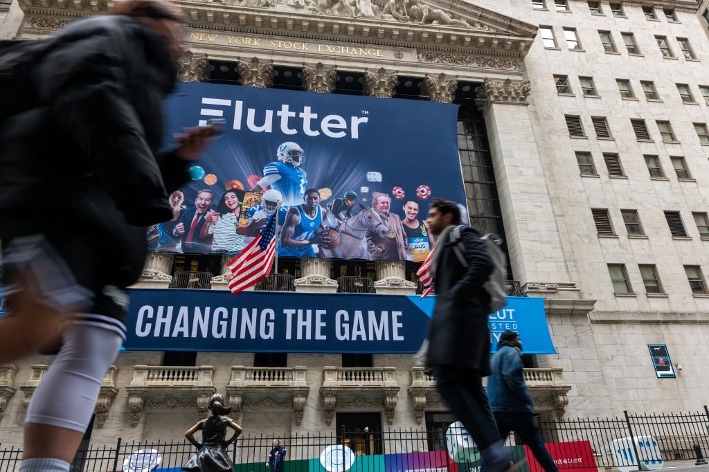 Flutter Entertainment Banner New York Stock Exchange