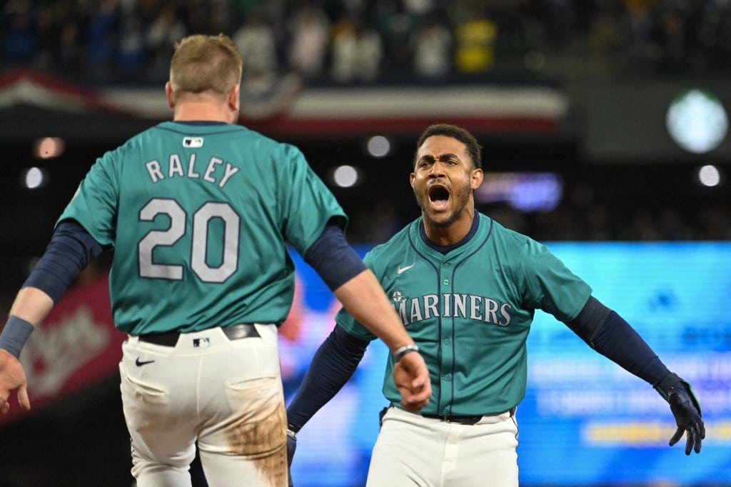 Julio Rodriguez and Luke Raley Seattle Mariners