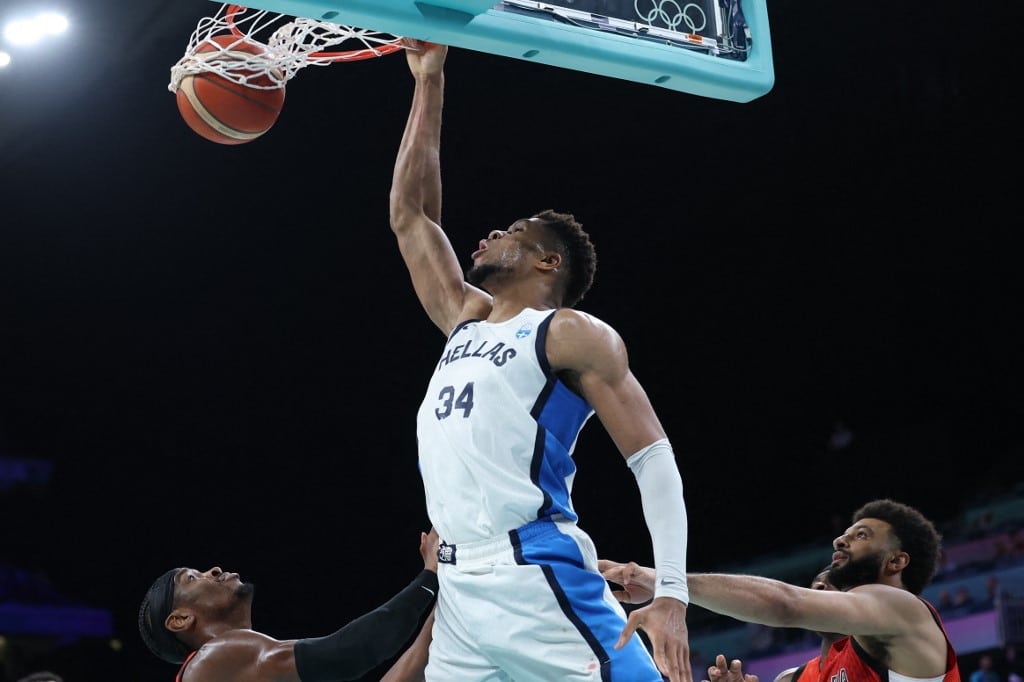 Giannis Antetokounmpo Greece v Canada Olympics