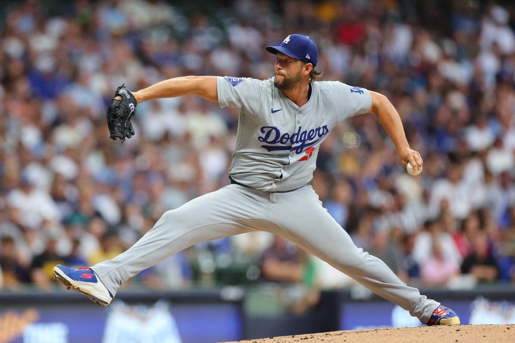 Clayton Kershaw Los Angeles Dodgers v Milwaukee Brewers