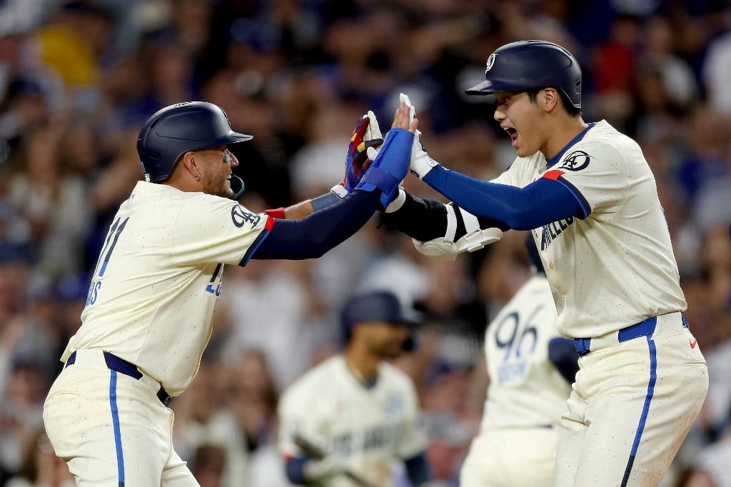 Shohei Ohtani and Miguel Rojas Los Angeles Dodgers