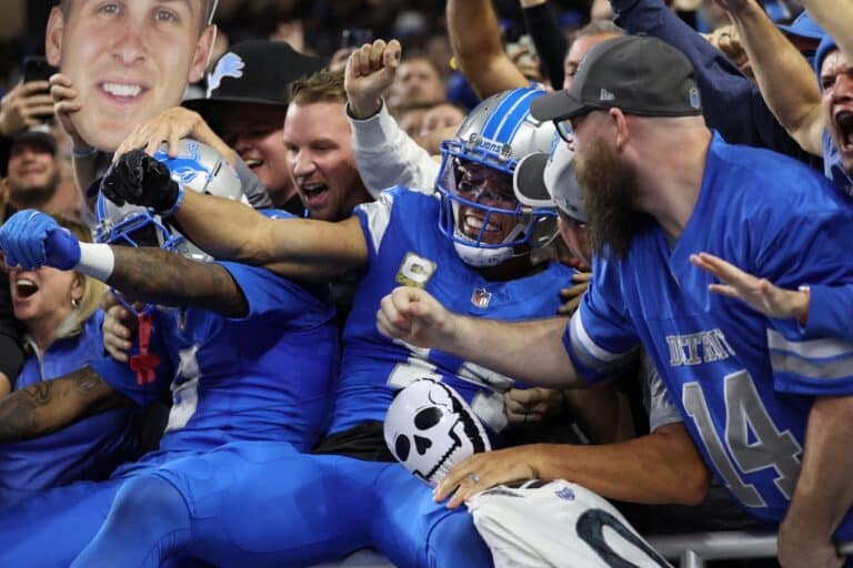 Detroit Lions Celebrate v Jacksonville Jaguars