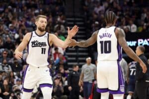 Domantas Sabonis and Demar Derozan Sacramento Kings