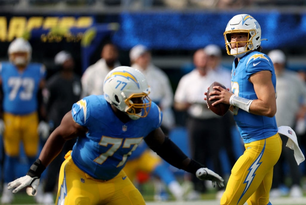 Justin Herbert Los Angeles Chargers v Tennessee Titans