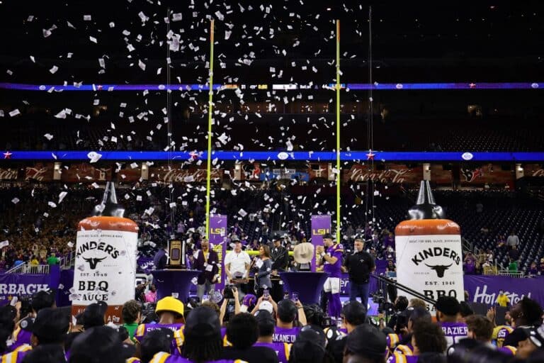 Lsu Tigers Celebrate Win vs Baylor Bears