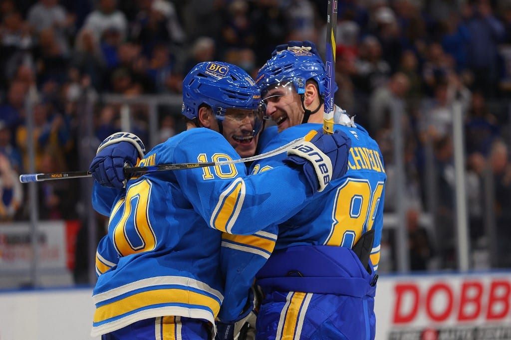 Pavel Buchnevich and Brayden Schenn St. Louis Blues