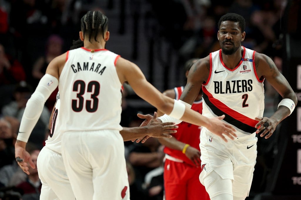 Toumani Camara and Deandre Ayton Portland Trail Blazers