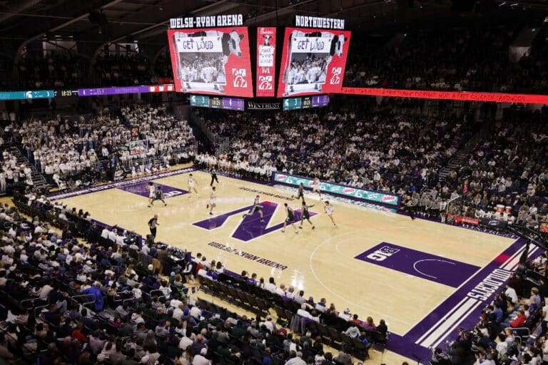 General View of Welsh-Ryan Arena Northwestern Wildcats